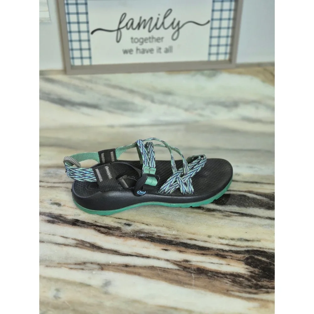 Chaco Kids Junior Z/1 Ecotread Sandals Teal Purple Black Strappy Size 4 Gorpcore